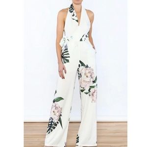 L’Atiste Halter Floral Jumpsuit
